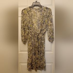 Maurices Floral print tie kimono.